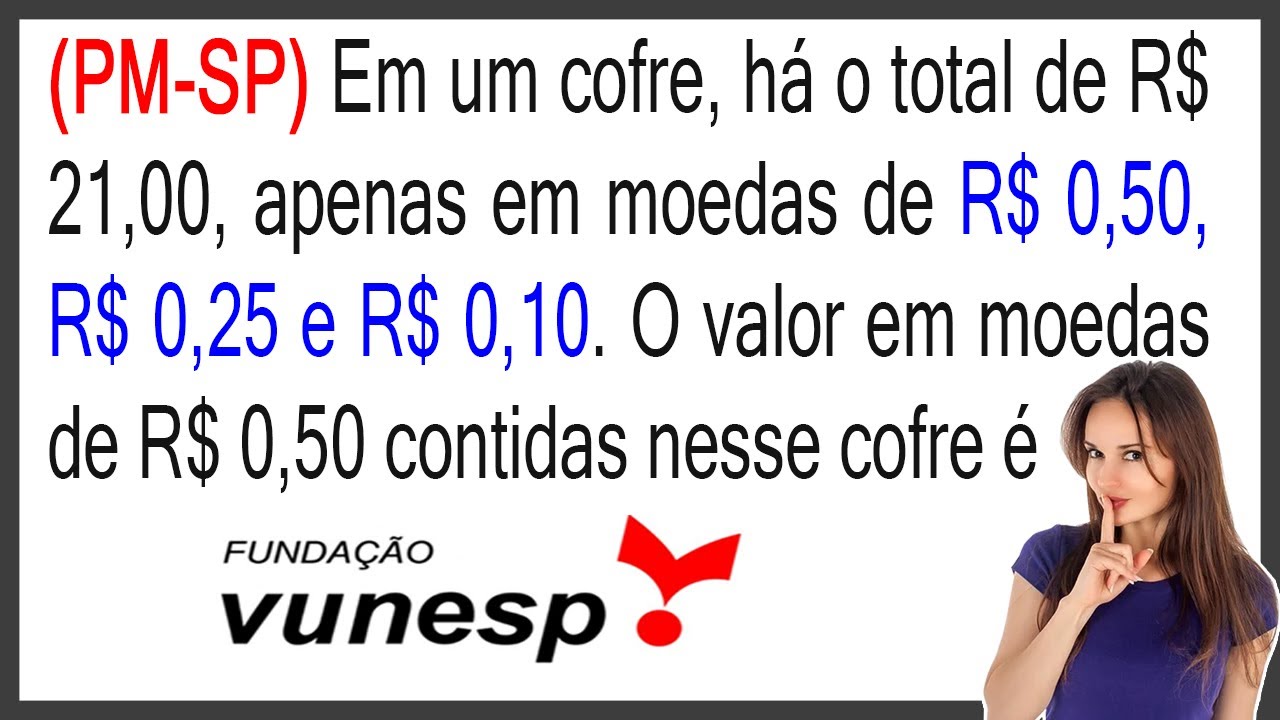 QUESTÃO DE CONCURSO - PM SP - VUNESP - EQUAÇÃO DO 1º GRAU - BANDO DE ESTUDIOSOS - MATEMÁTICA