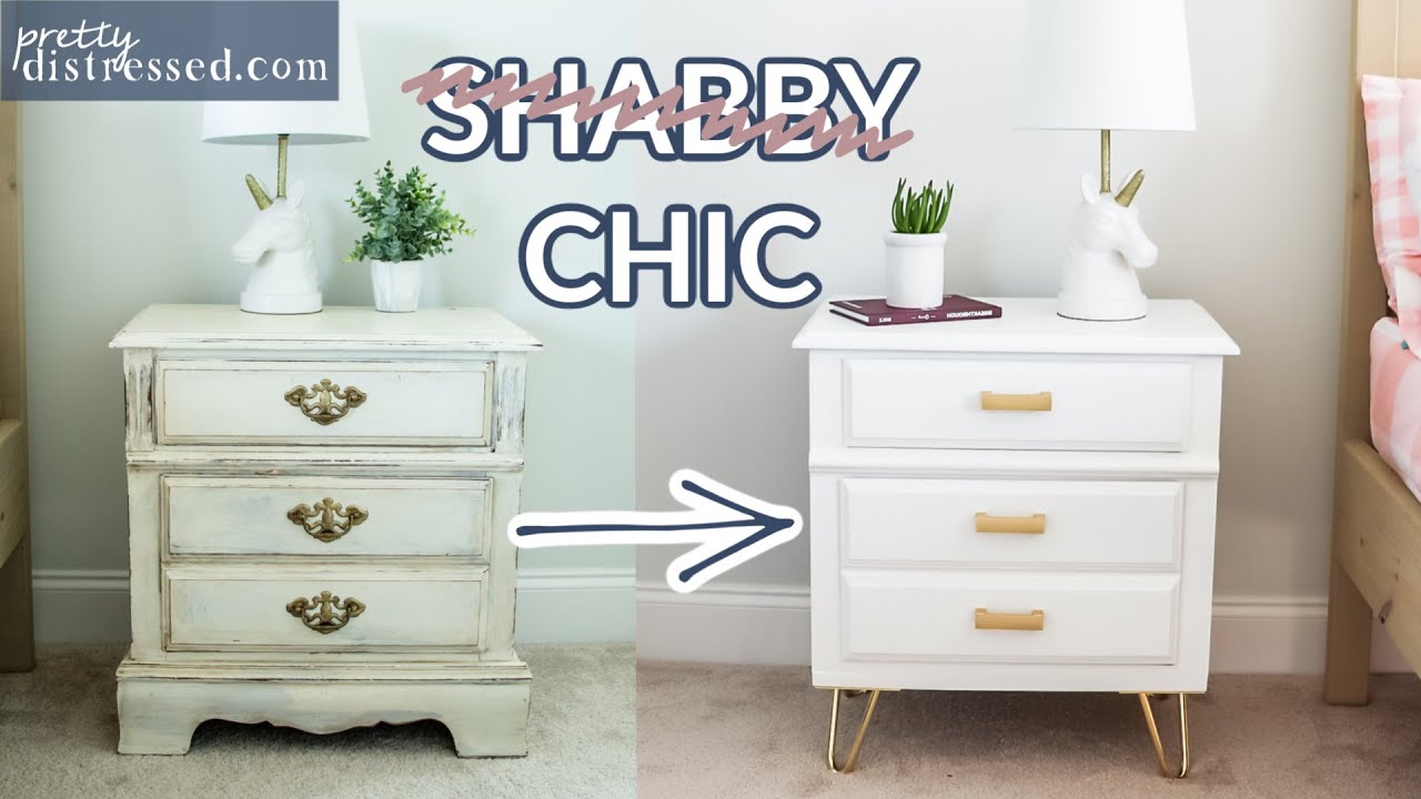 From Shabby Chic to Chic | Modern Nightstand Makeover with Smoooth Finish & Hairpin Legs