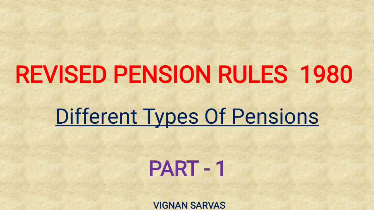 A.P. Revised Pension Rules - 1980 / Part - 1 / Departmental Tests / DARLANKA SIVARAMU