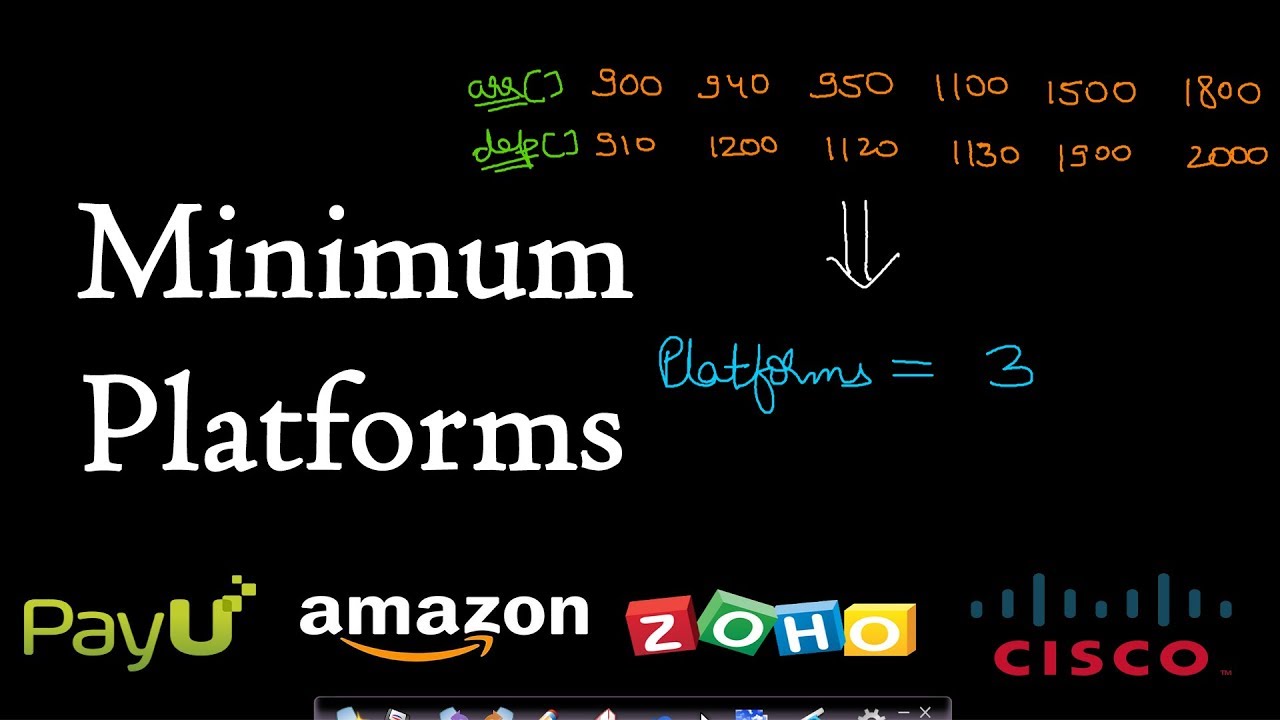 Minimum platforms needed in a railway station