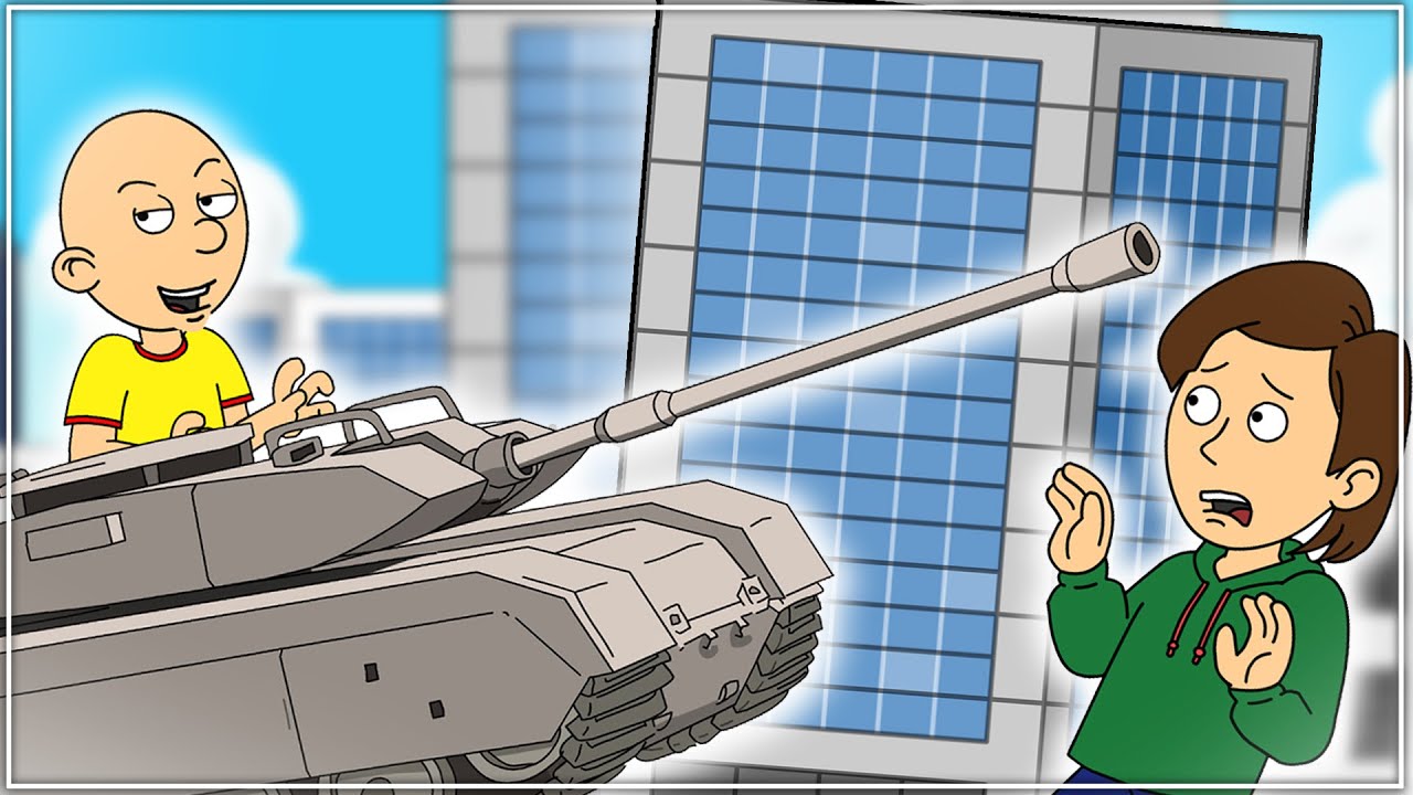 Caillou Steals The Tank & Destroy Boris' Workplace/Arrested