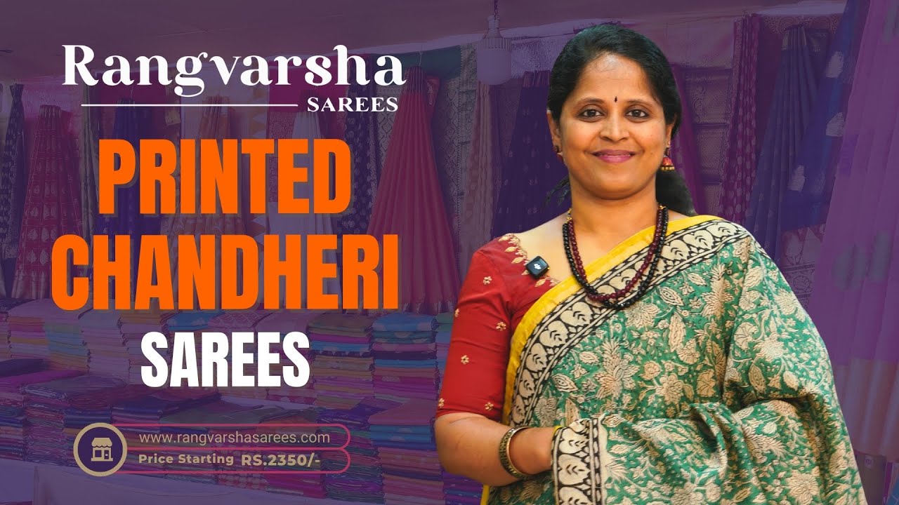 Chanderi Sarees-Rangvarsha Sarees-Hand Block prints on soft Chanderi with zari border-15th Aug 2025