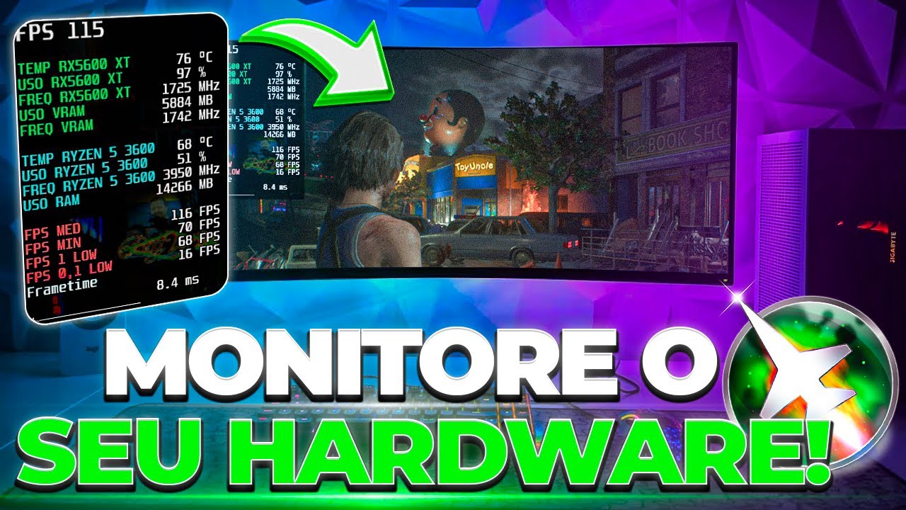 Como MONITORAR o FPS, TEMPERATURA e USO DO HARDWARE no PC!