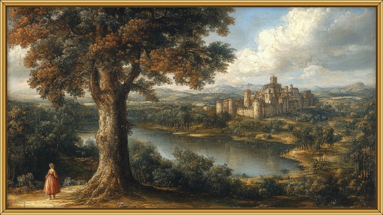 Vintage painting screensaver | Gold frame TV art | Landscape painting wallpaper | TV background
