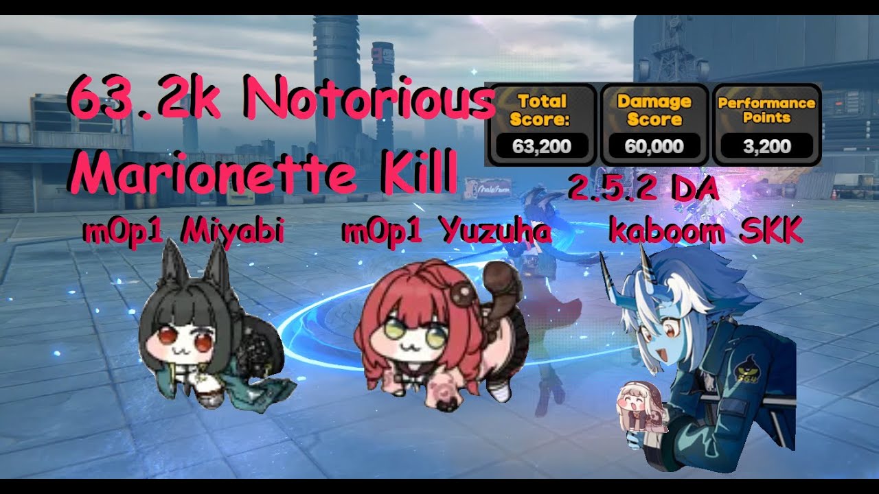 m0p1 Miyabi 63.2k N. Marionette Kill - m0p1 Yuzuha - m6 Soukaku (p5 kaboom) - 2.5.2 DA