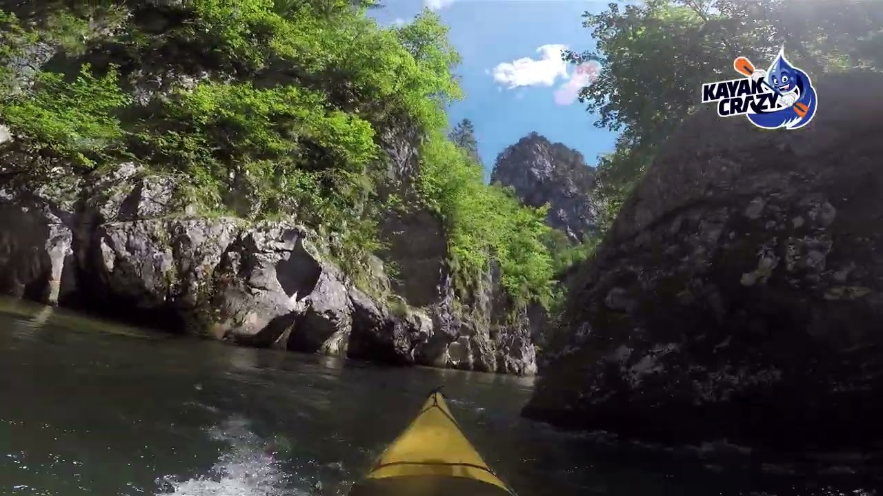 KayakCrazy Paddling the river Schwarza in Zegul Play PE sea kayak