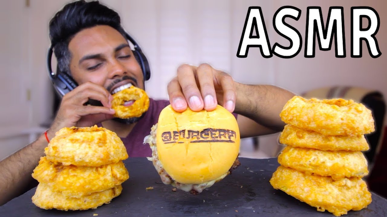 ASMR | WAGYU BURGER + ONION RINGS
