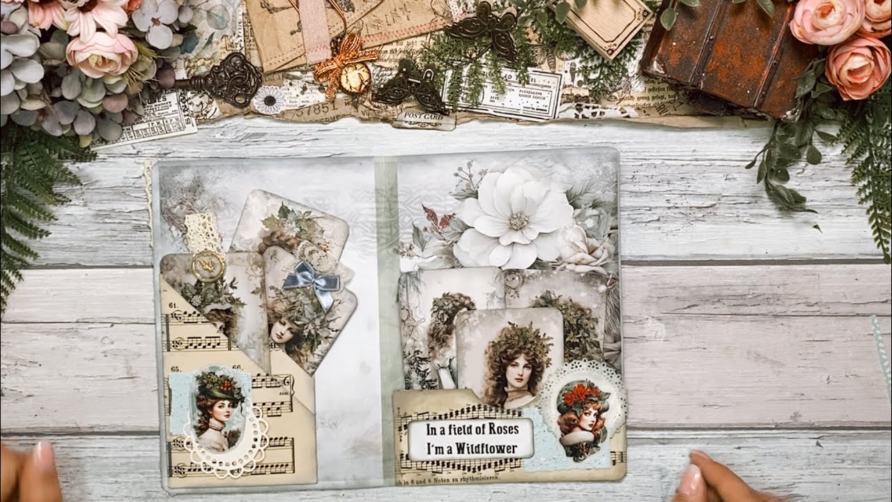 Junk Journal / deutsch / Seiten für dein Journal gestalten / Eine Seite für Elfriede