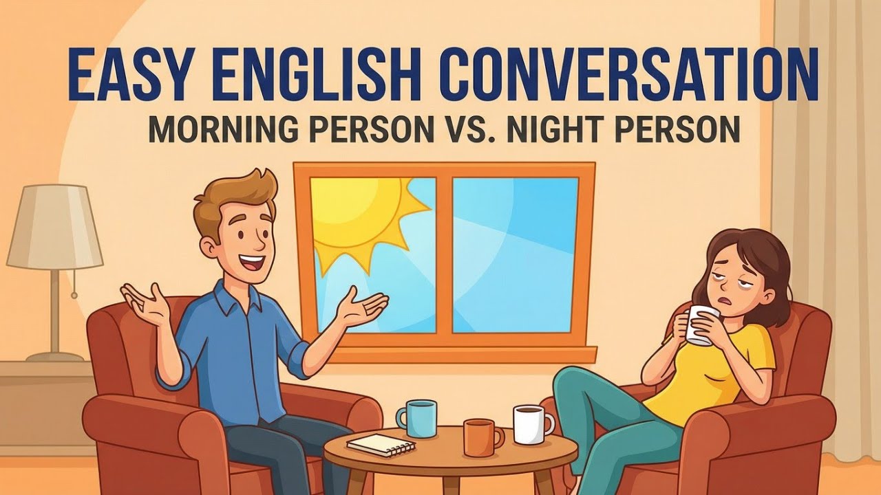 English Conversation | Morning Person vs. Night Person | Easy English Practice | English Podcast