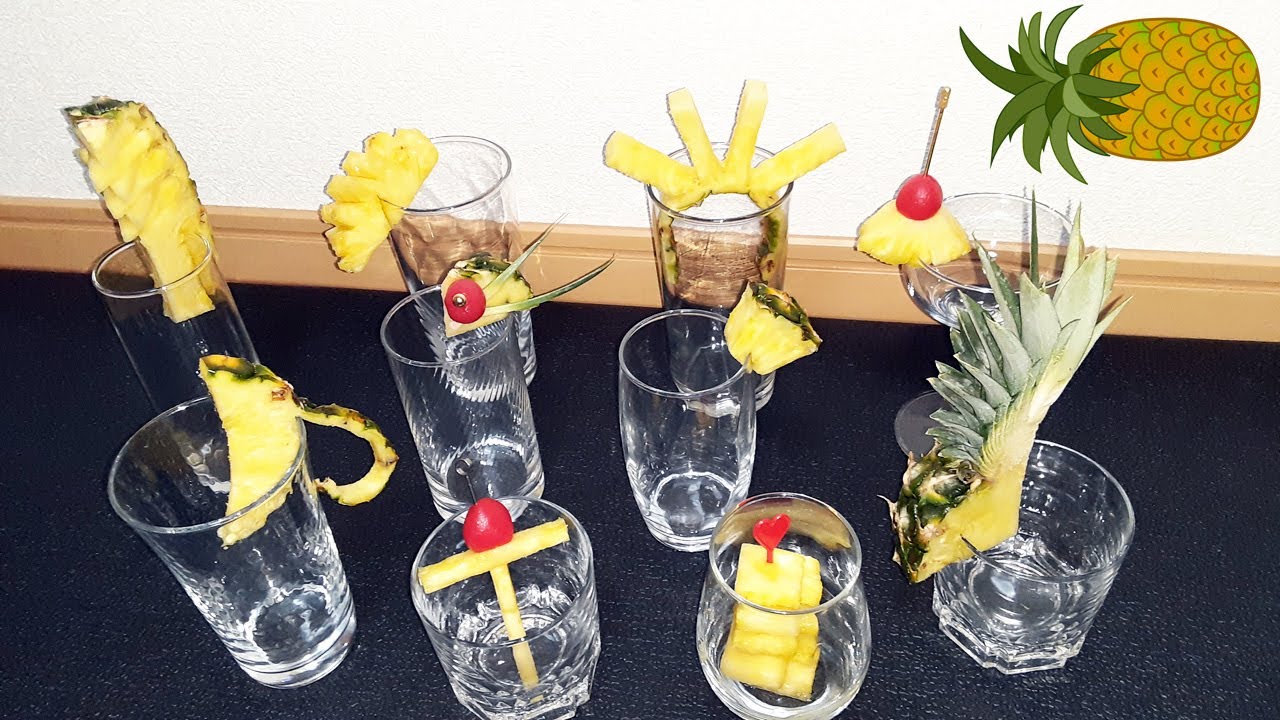 Very simple cocktail decoration (pineapple edition)　／　超簡単♪ カクテル・デコレーション(パイン編)