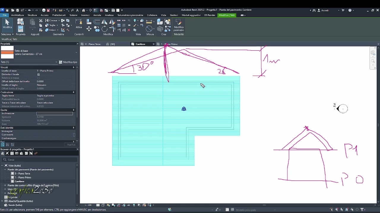 revit tetto da perimetro