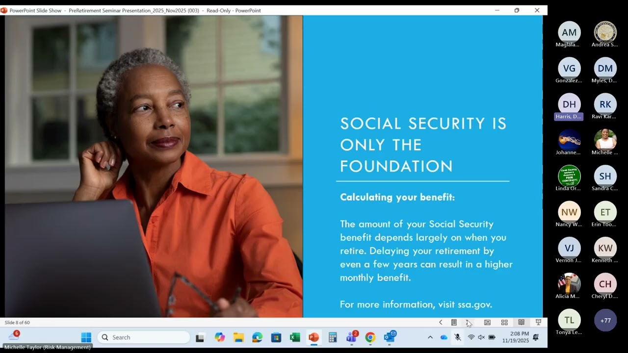 November 2025 - Virtual Pre-Retirement Seminar
