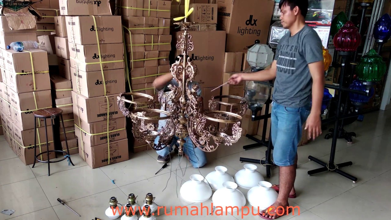 lampu gantung klasik antik cabang 5