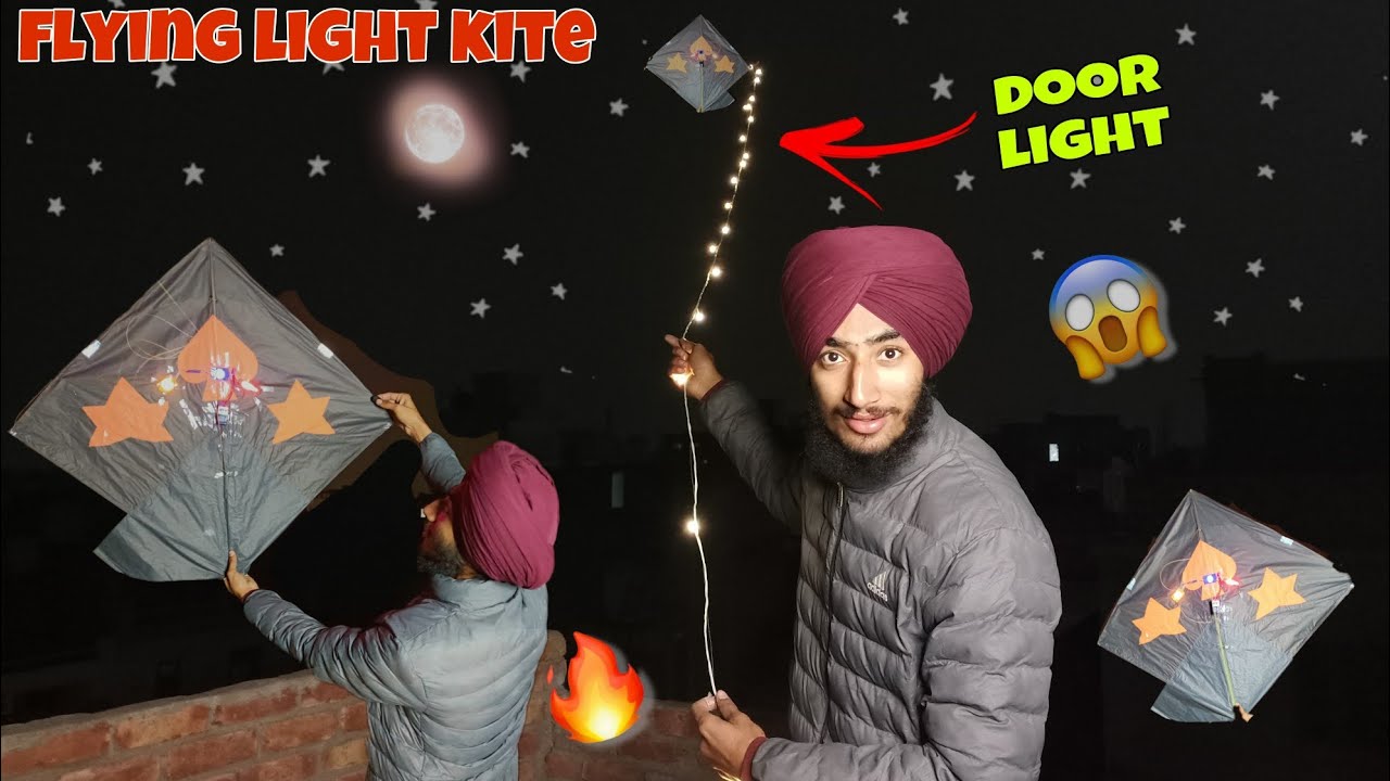 FLYING KITE WITH LIGHT💡|| Kite Flying At Night || Kite Vlog 2026🪁💯