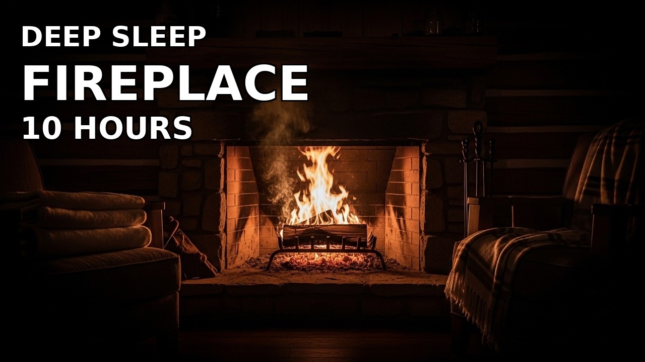 Fireplace Sounds for Deep Sleep 🔥 10 Hours Cozy Fireplace Ambience for Sleeping & Relax
