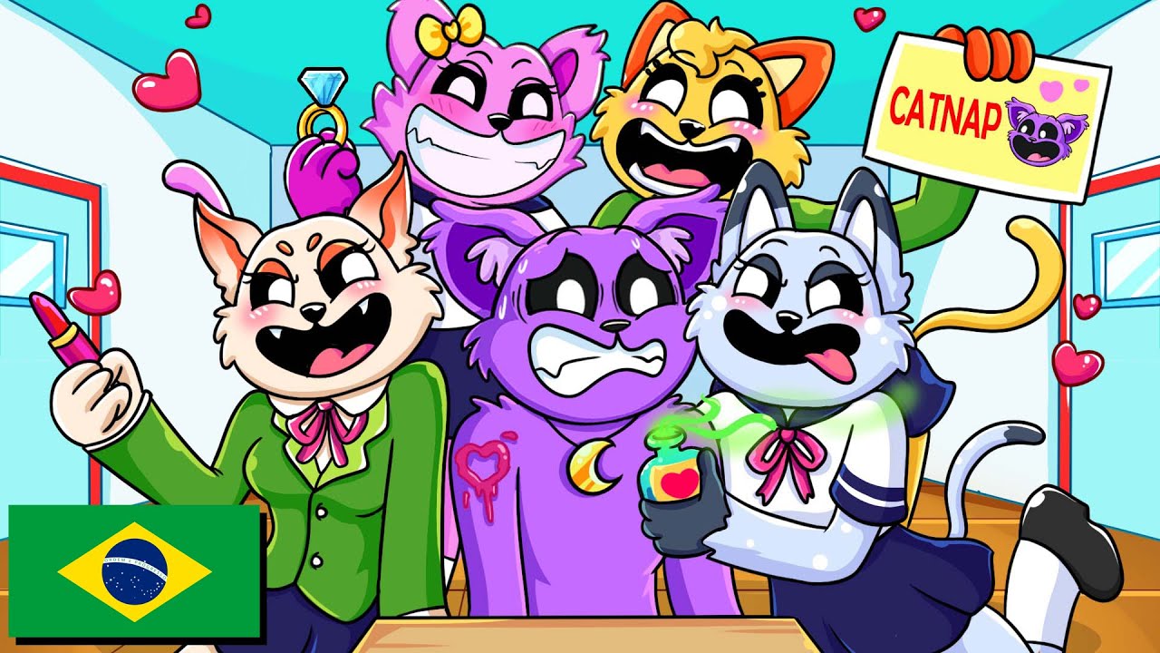 CATNAP EM TODAS AS ESCOLA YANDERE?! Poppy Playtime 3 Anima&ccedil;&atilde;o