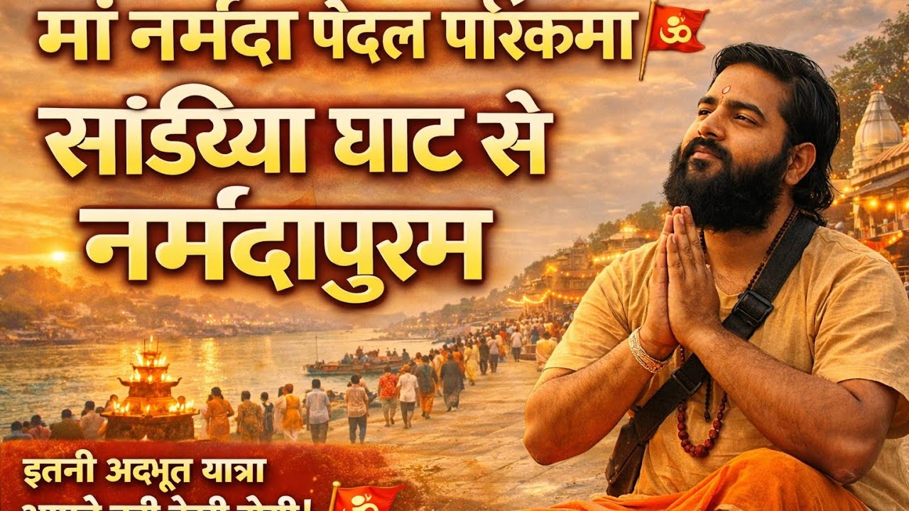 मां नर्मदा पैदल परिक्रमा 🚶‍♂️ | सांडिया घाट से नर्मदापुरम की दिव्य यात्रा 🌊🕉️