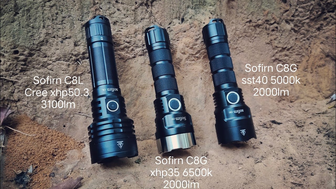 Sofirn C8L xhp50.3 vs C8G xhp35 vs C8G sst40 - Turbo Beam Shot Review