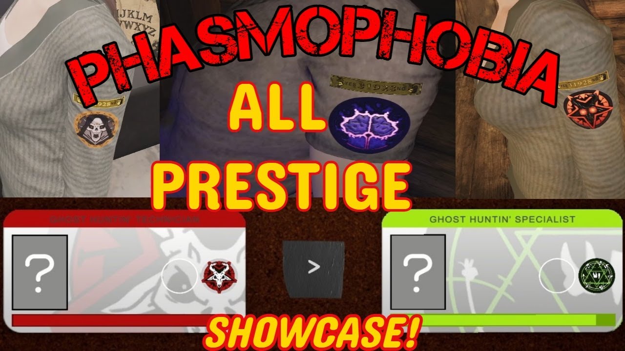 ALL PRESTIGE BADGES in Phasmophobia! | ID Cards & Player Arm Animation | 01-20!