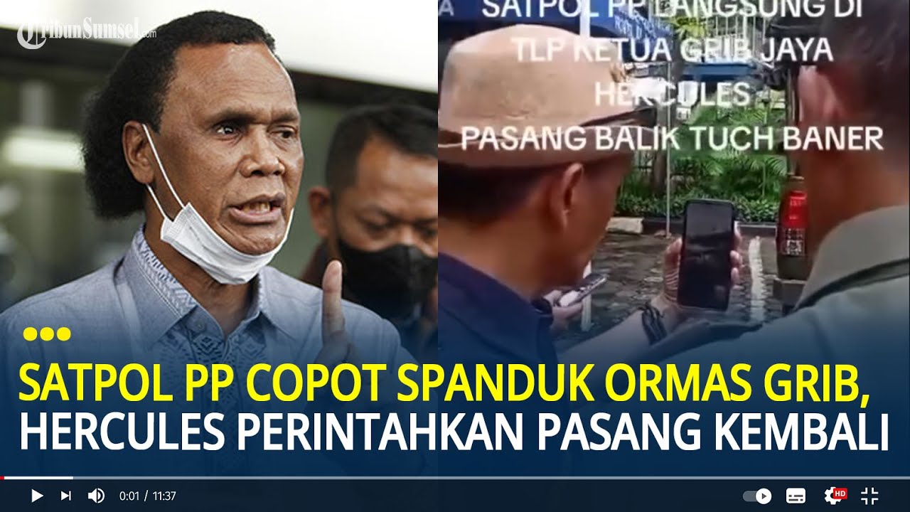 Viral Satpol PP Copot Spanduk Ormas GRIB, Hercules Turun Tangan Perintahkan Pasang Kembali