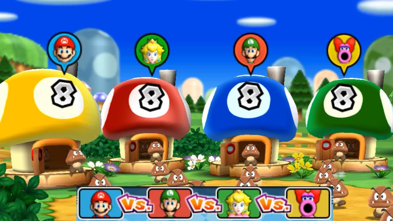 Mario Party 9 Step It Up - Mario vs Luigi vs Peach vs Birdo Master Difficulty| Cartoons Mee