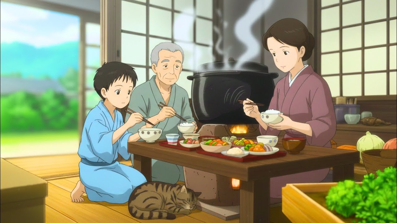 Quiet Countryside Family Life 🌱 | Ghibli Style ASMR | Relaxing Nature Sounds