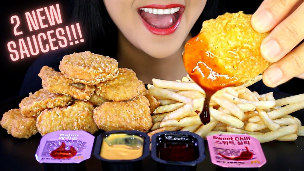 ASMR Mcdonald's BTS MEAL 10 PIECE McNUGGETS and FRIES Eating Sound MUKBANG