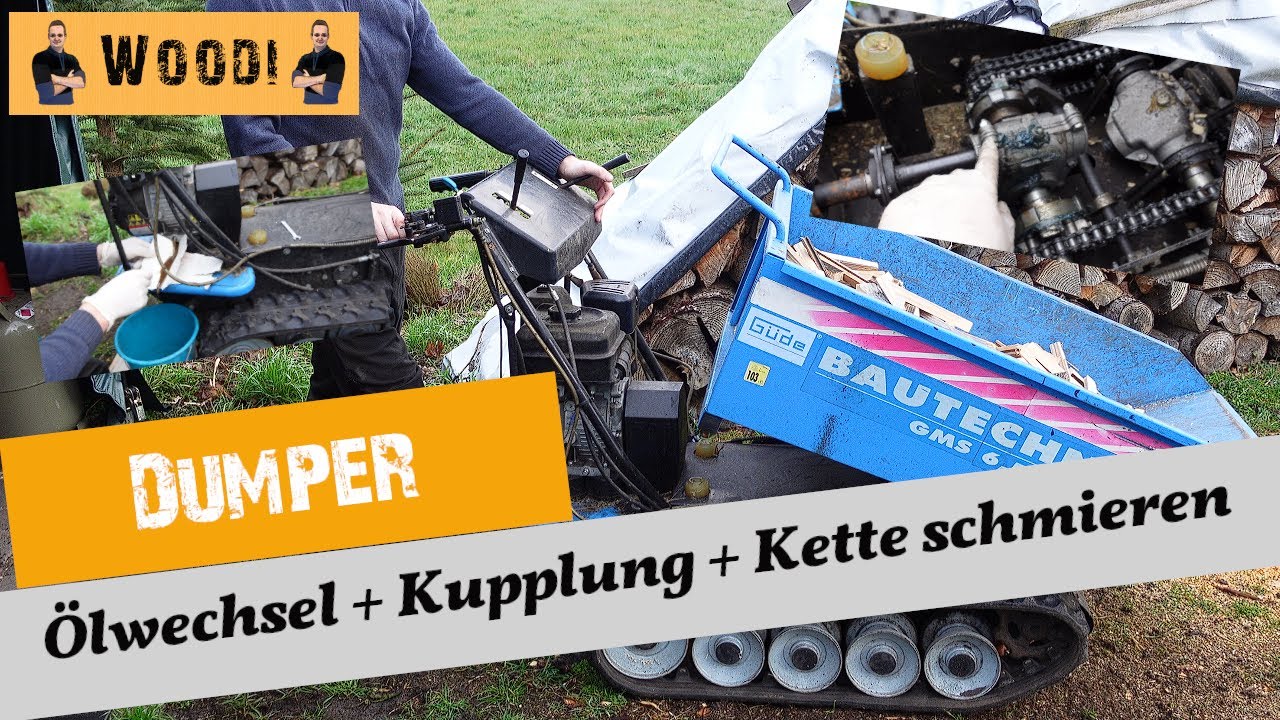 Wartung Dumper - Ölwechsel - Antrieb abschmieren - Fliehkraftkupplung - Erklärung - Güde - Woodi