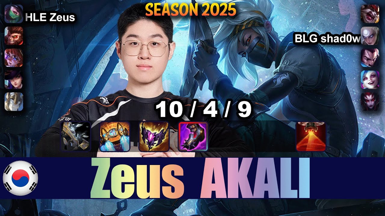 HLE Zeus AKALI vs KLED Top - Patch 25.19 KR Ranked | lolrec
