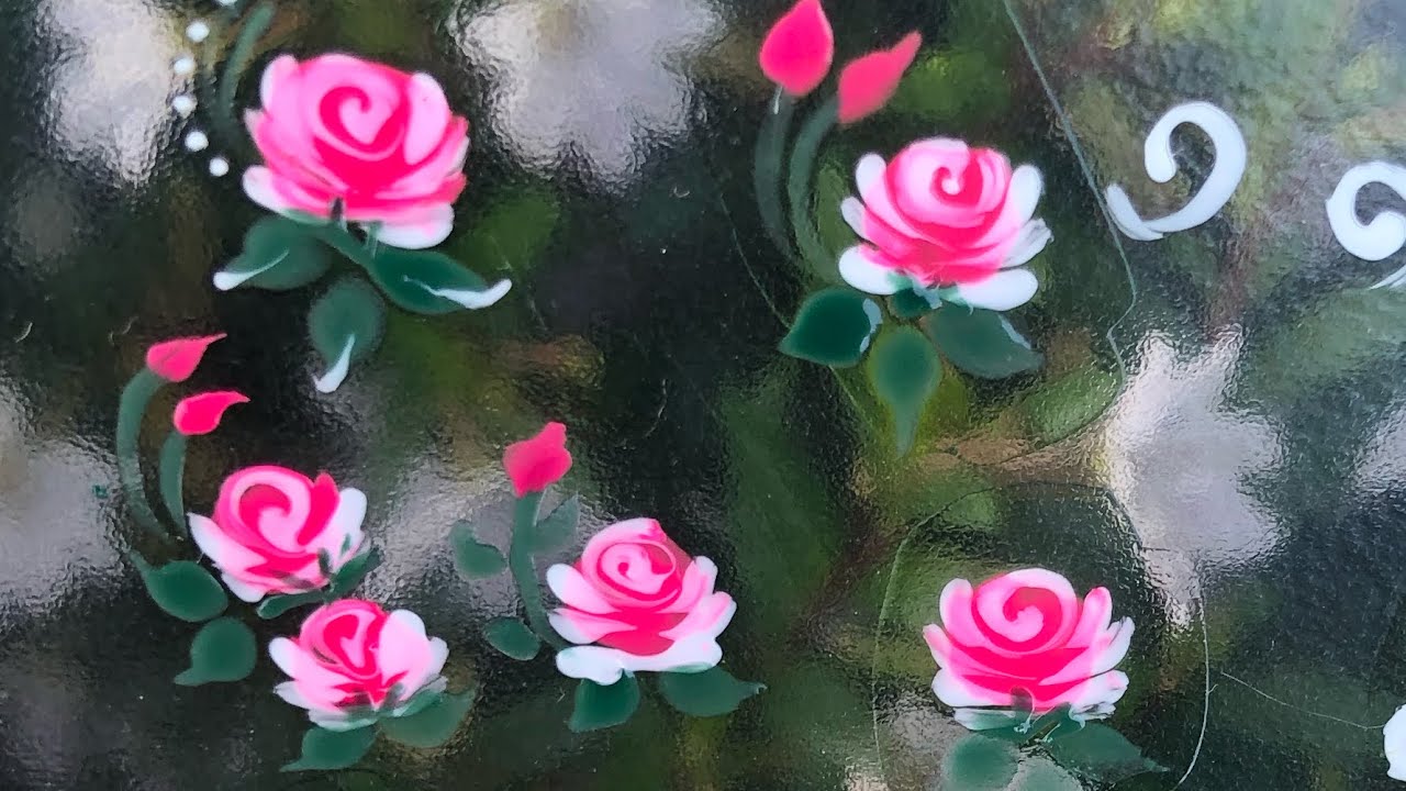 Como fazer adesivos de unhas com esmalte : ( para iniciantes) rosas