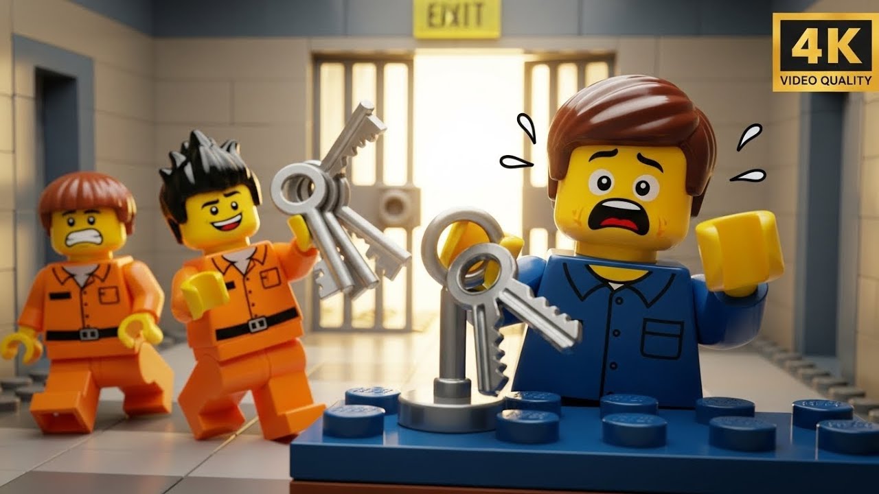 LEGO City Prison: Guard Sleeps, Crooks Steal Keys! 😴🔑