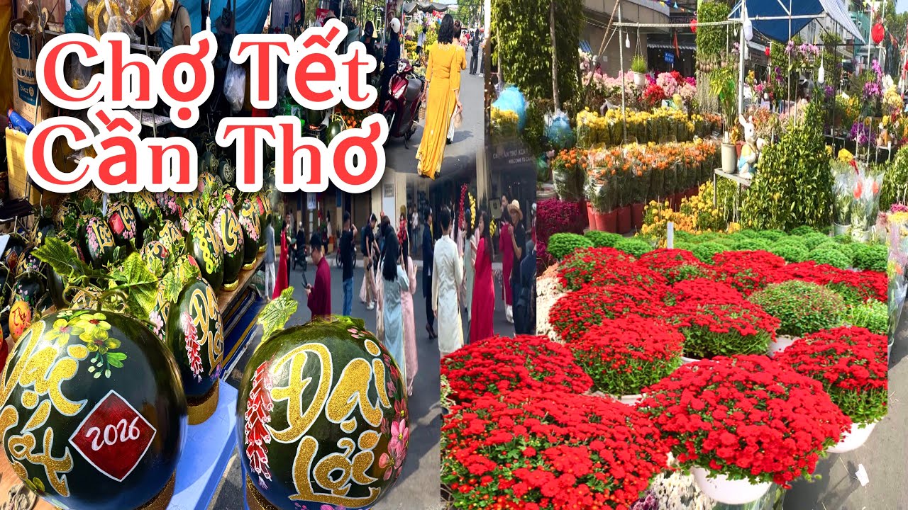 CHỢ HOA TẾT NINH KIỀU NGÀY 26 TẾT 