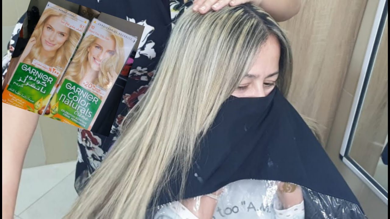 تعلمو ديرو ليماش للعيد كامل هبلو عليهم ميلونج 9.1+10.0 صبغة garnier هبااااال