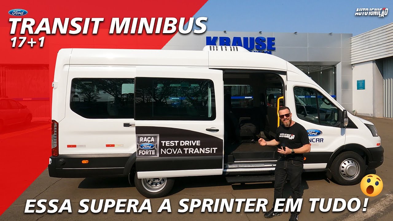 FORD TRANSIT MINIBUS 17+1 - Muita Tecnologia Que Supera a Sprinter!