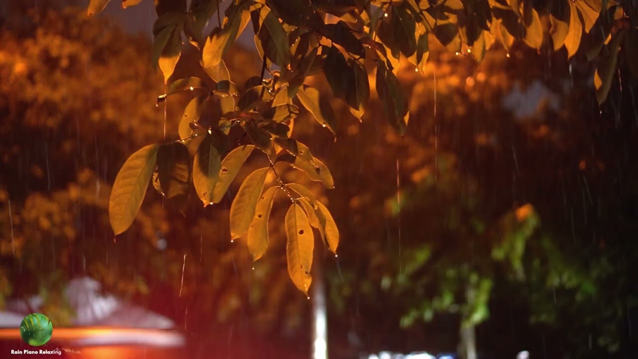 Soft Piano Music with Rain Sounds for Night Calm and Deep Relaxation
