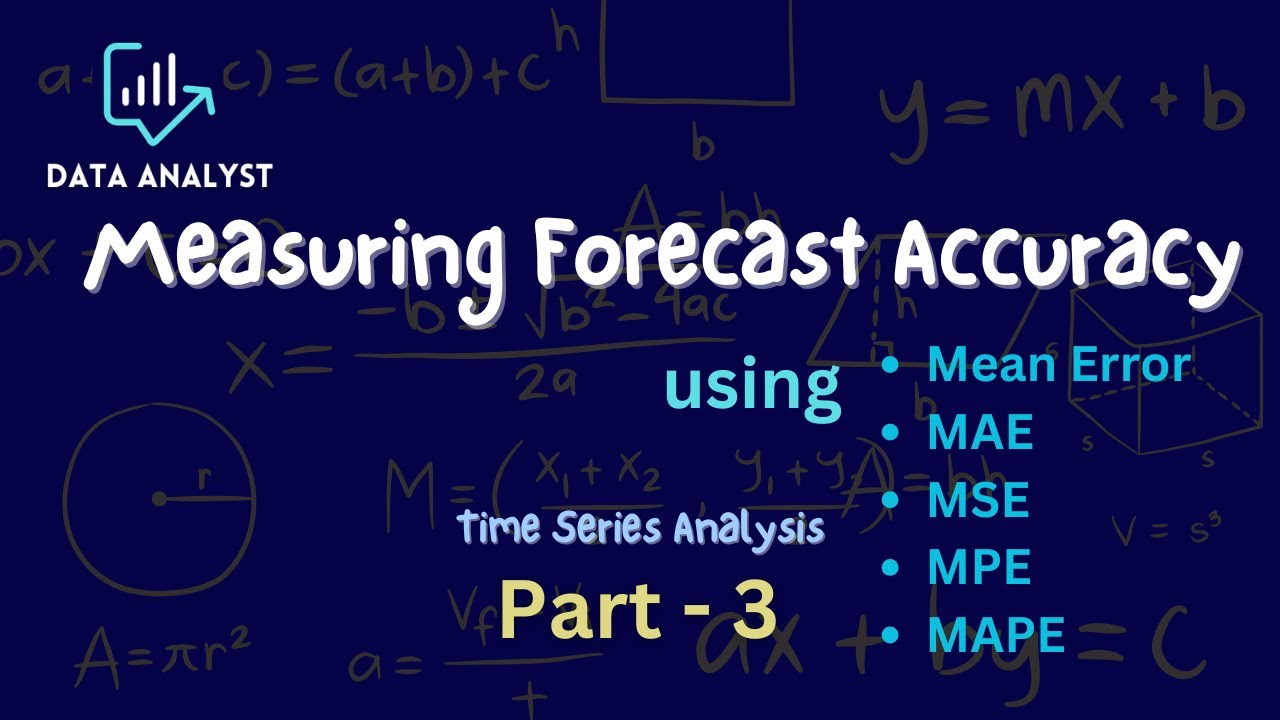Measuring Forcast Accuracy using Mean Error, MAE, MSE, MPE, MAPE