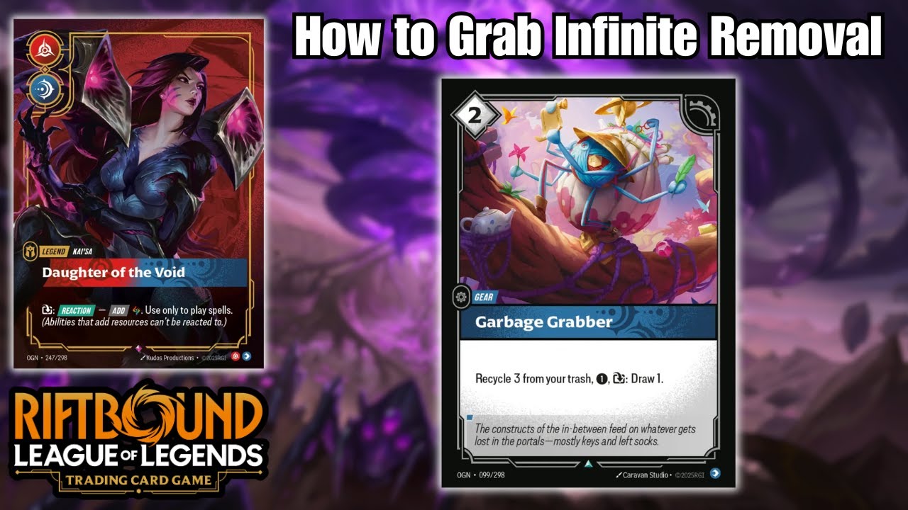 Drawing Infinite Removal with Garbage Grabber - Kai'Sa Control BO3 Gameplay - Riftbound
