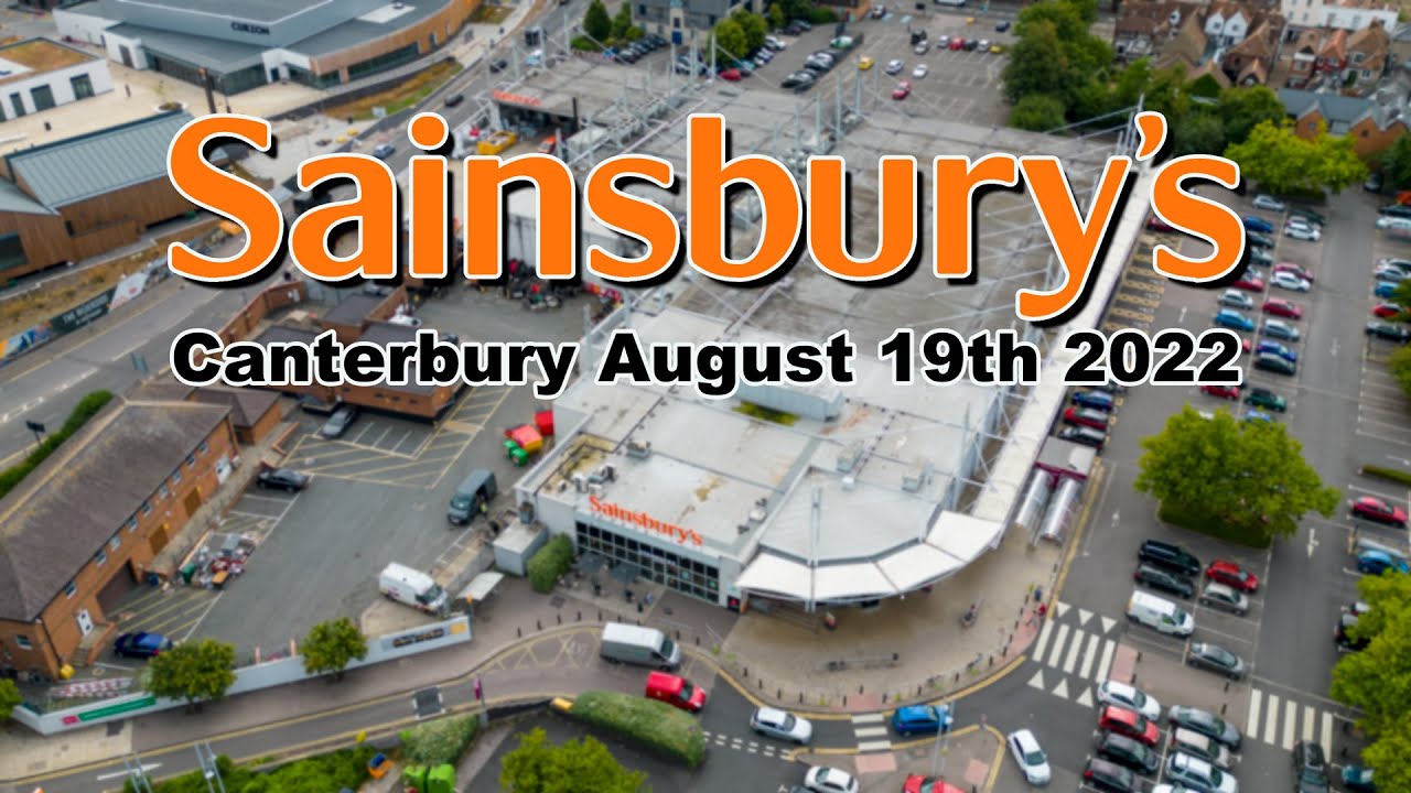 Sainsbury's Supermarket in Canterbury | 19th August 2022 | DJI Mini 3 Drone Footage