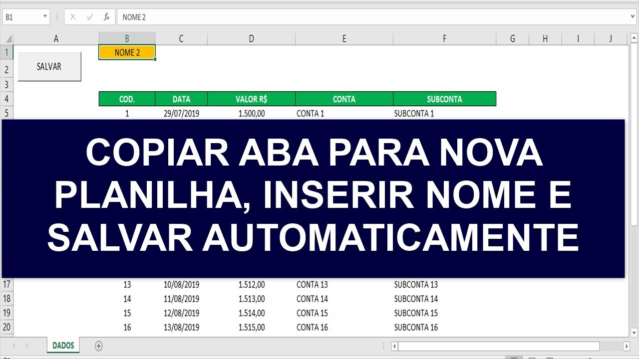 Copiar Aba  para Nova Planilha, Inserir Nome no Arquivo e Salvar Automaticamente via Excel VBA
