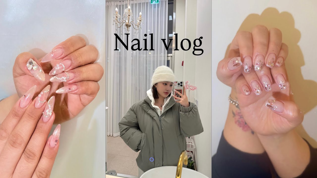  𓊆ྀི재업로드𓊇ྀི vlog. 네일샵 출근 브이로그 | 핑크 스톤그라네일🎀, 브랜드평가우수상🏆🏅, 네일재료 언박싱, 스톤정리, 치크네일💅🏻수다 많음 주의🤔♥