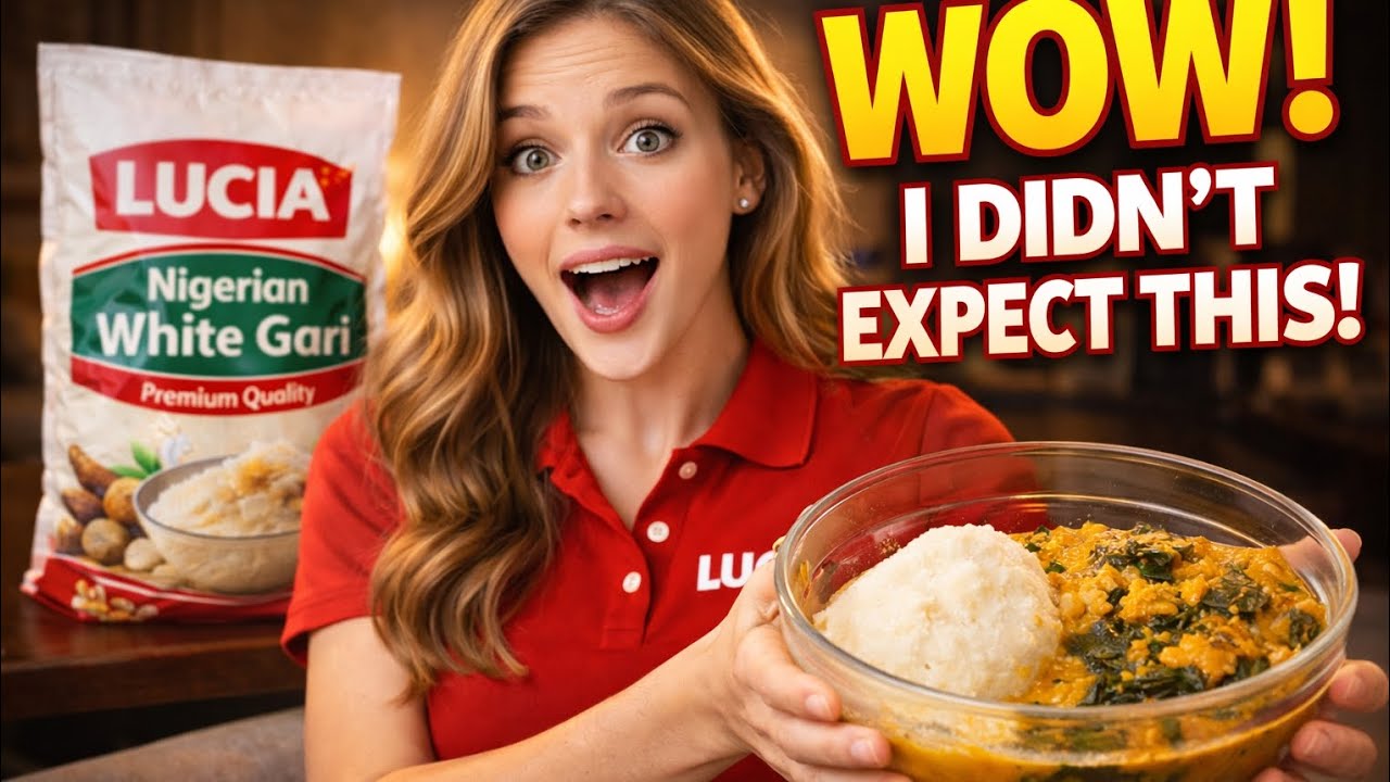I Tried Nigerian Gari for the First Time… And WOW! 😳🇳🇬 | Lucia White Gari Experience