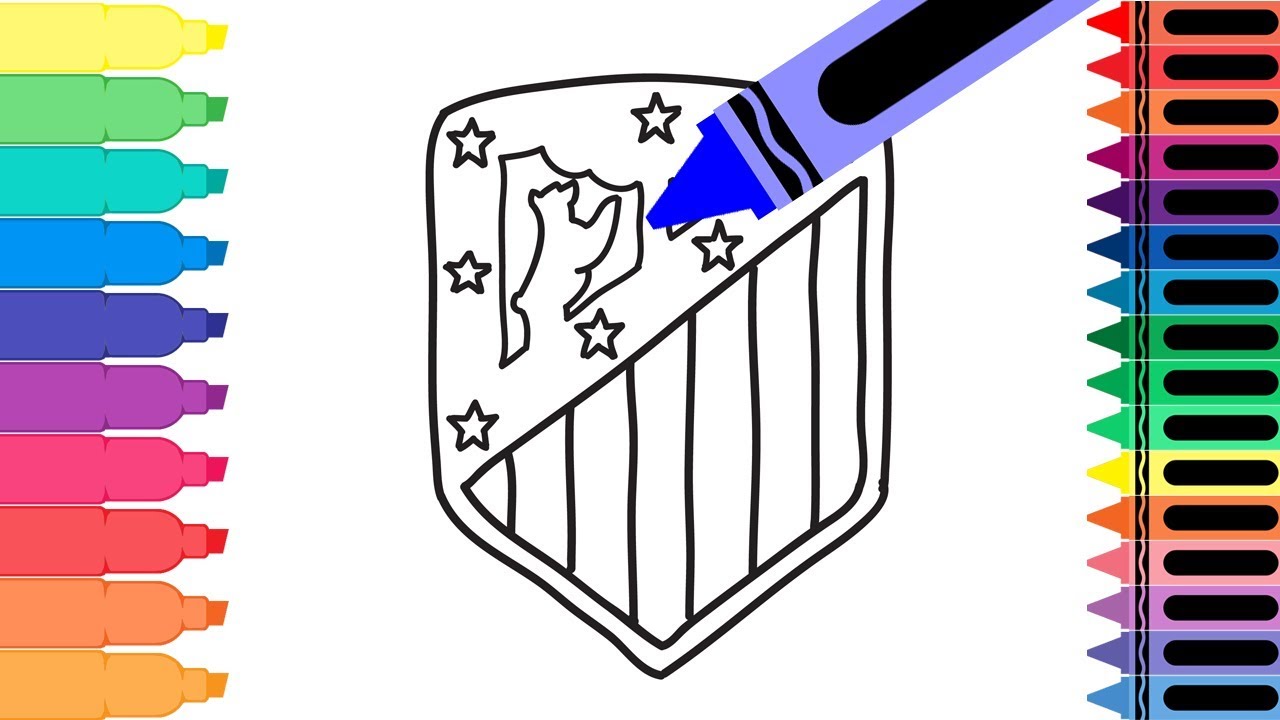 How to Draw Atl&eacute;tico Madrid - Drawing the Atl&eacute;tico Logo - Coloring Pages for kids | Tanimated Toys