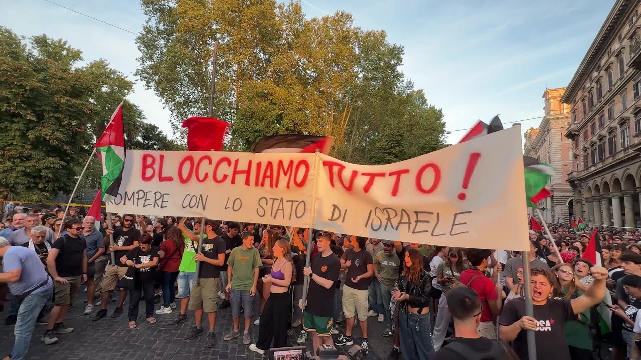 Sumud Flotilla, corteo a Roma: 