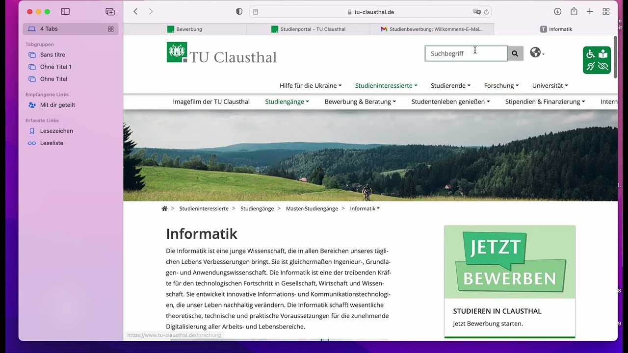Uni Clausthal Bewerbung- Clausthal التقديم على جامعة