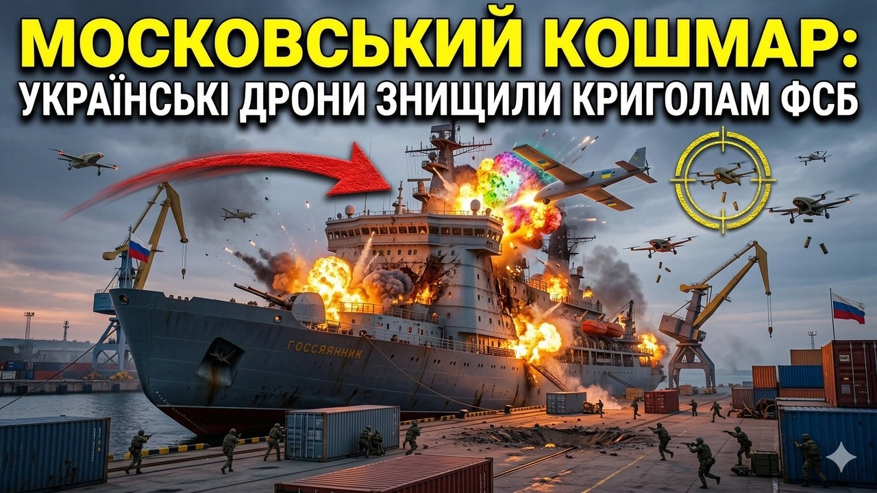 Українські дрони знищили російський криголам у Балтиці та підірвали суднобудівний завод