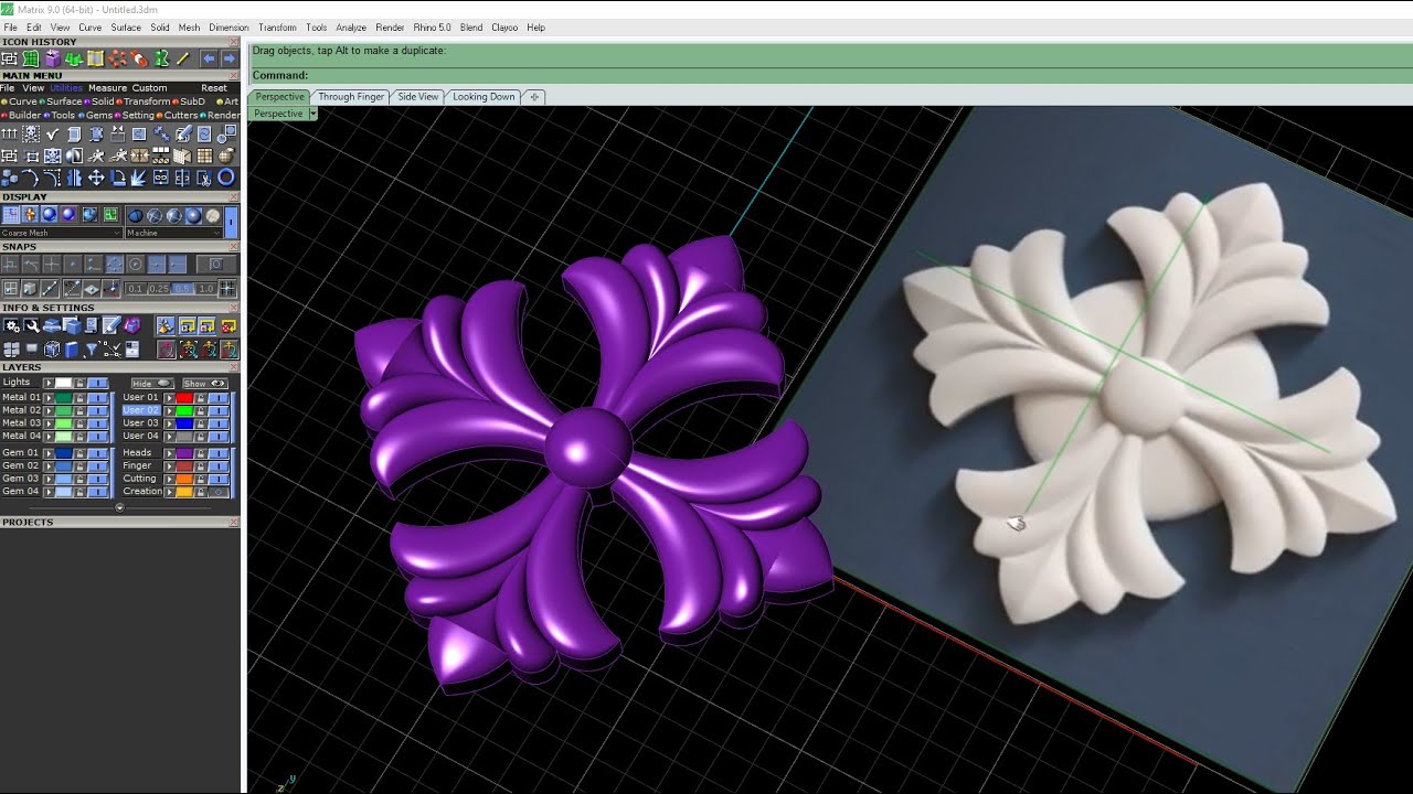 Matrix 9 Programında Desen 3d çizimi - All about jewelry manufacturing