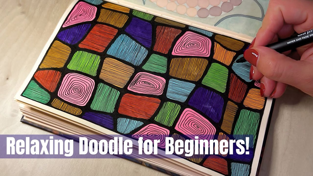 🎨 Relaxing Doodle Art for Beginners | Colorful Line Patterns