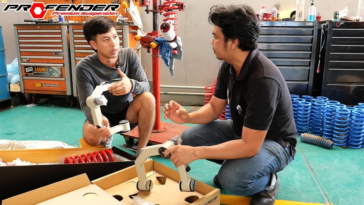 บุกโรงงาน Profender พาเจ้าวีโก้เปลี่ยนโช้ค OEM 2.5 และปีกนกปรับองศาของ Profender : รถซิ่งไทยแลนด์