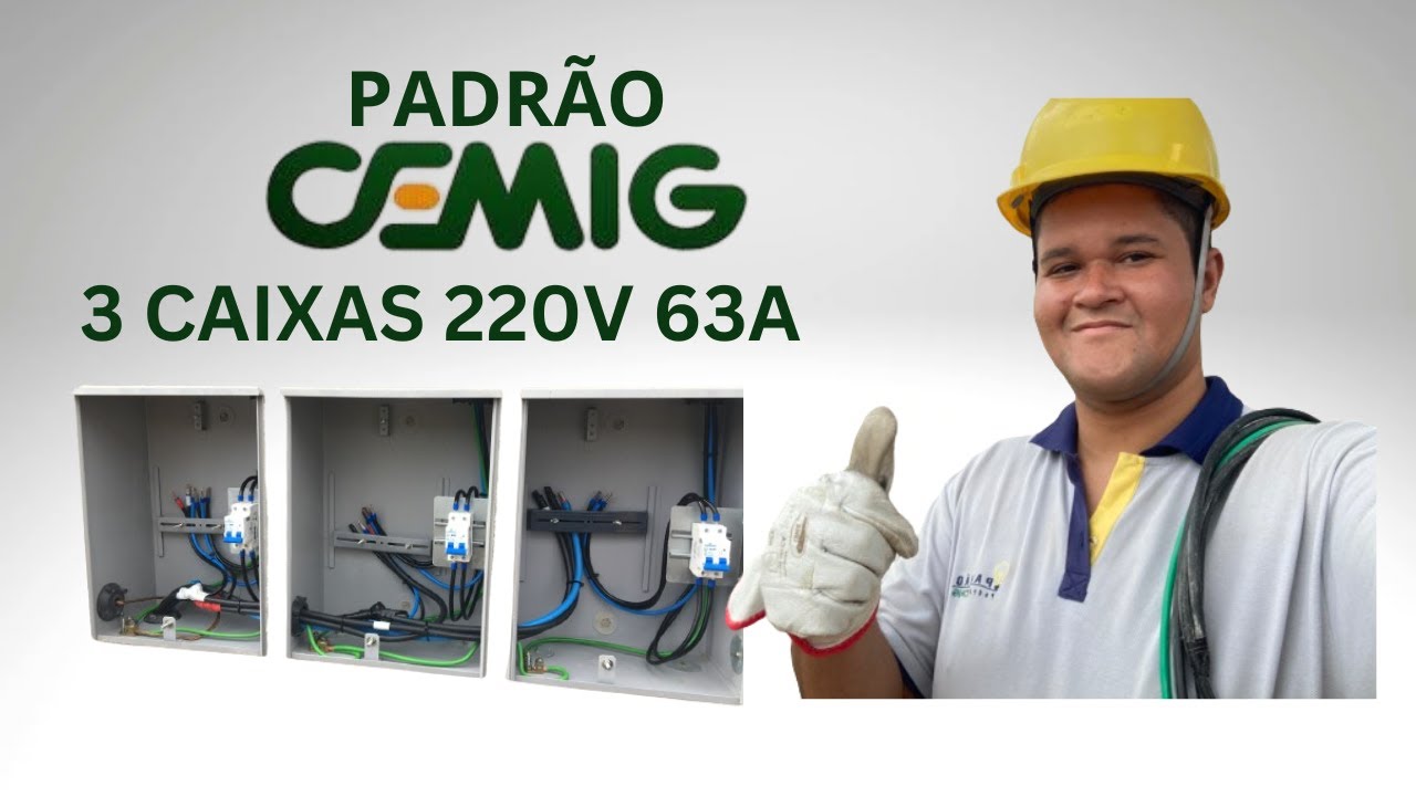 Diagrama da montagem de padrão CemiG 3cx 220v 63A - Rede Trifasico CemiG