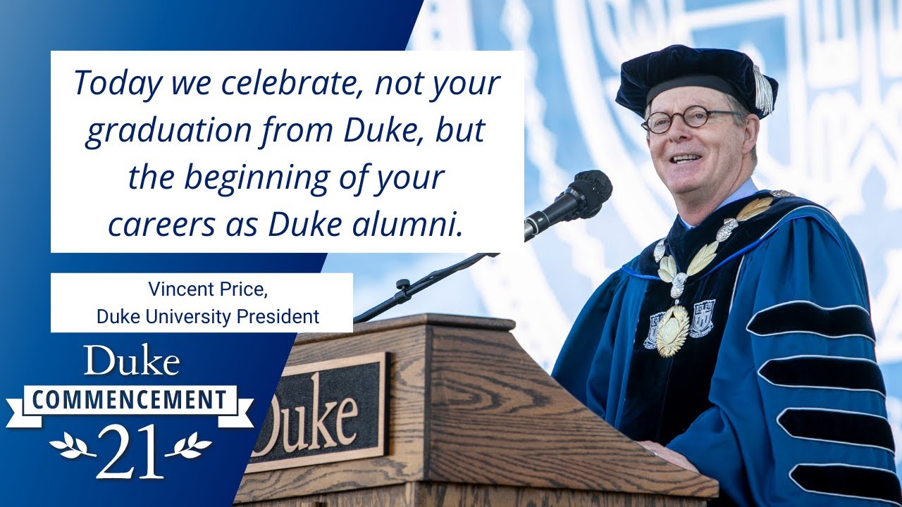 Duke University President Price | Duke Commencement 2021 Address